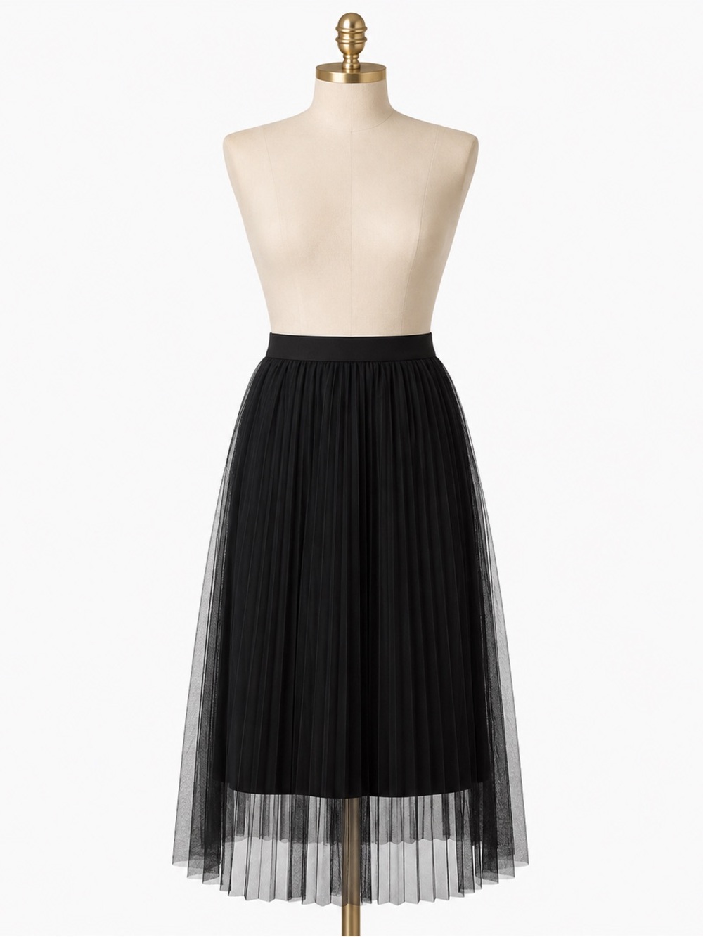 Black Tulle Midi Skirt-NWT